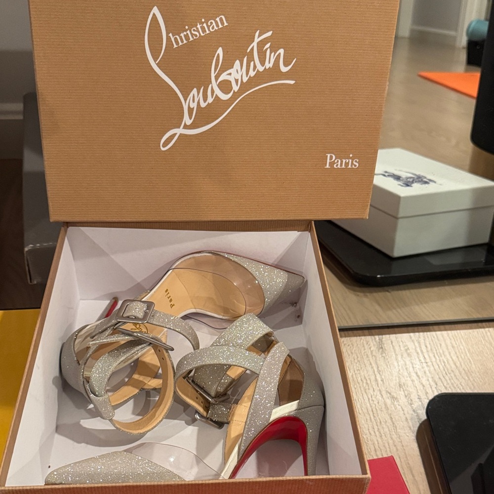 Christian Louboutin Glittering Silver Heels